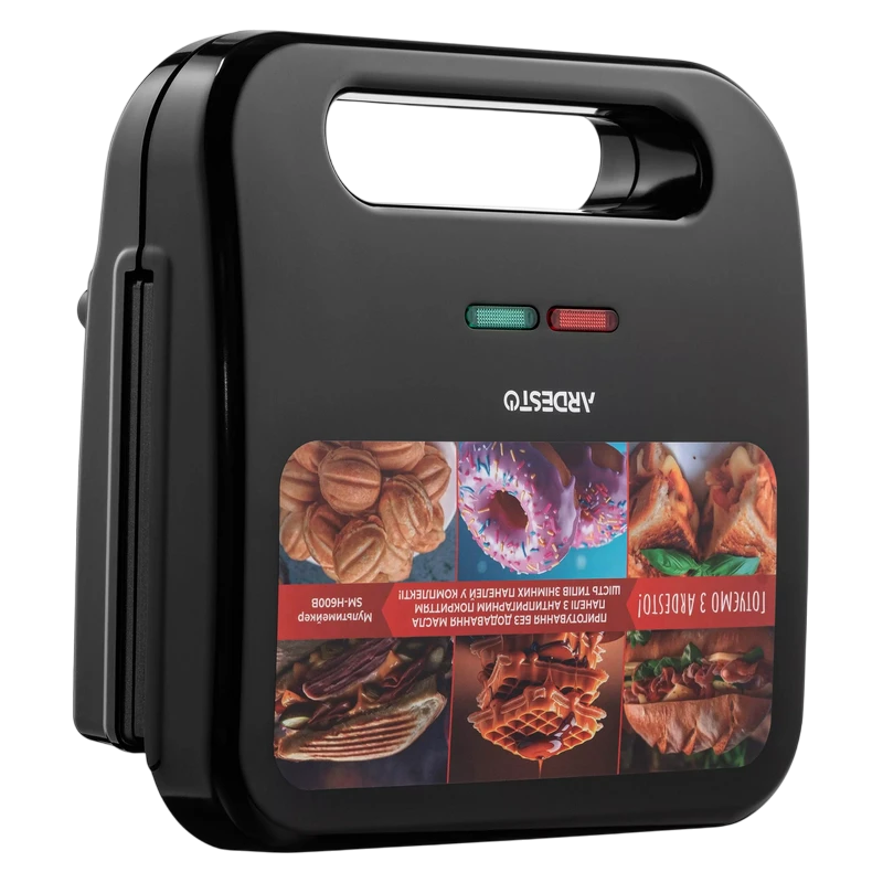 Aparat pentru sandwich multifunctional ardesto sm-h600b, negru 2