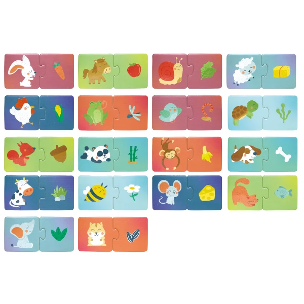 Puzzle joc „potrivește perechea – ora gustării animalelor" 2