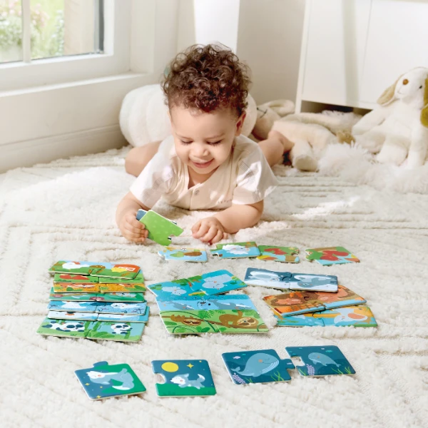 Puzzle joc "potrivește perechea – animale și pui" 9
