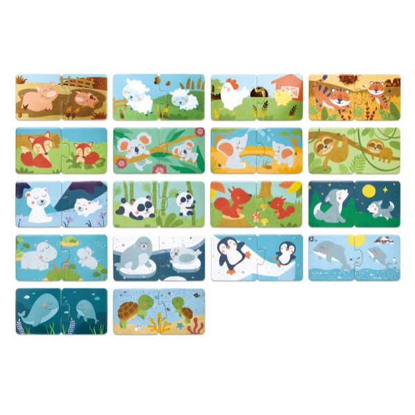 Puzzle joc "potrivește perechea – animale și pui" 4