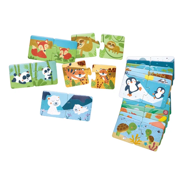 Puzzle joc "potrivește perechea – animale și pui" 2