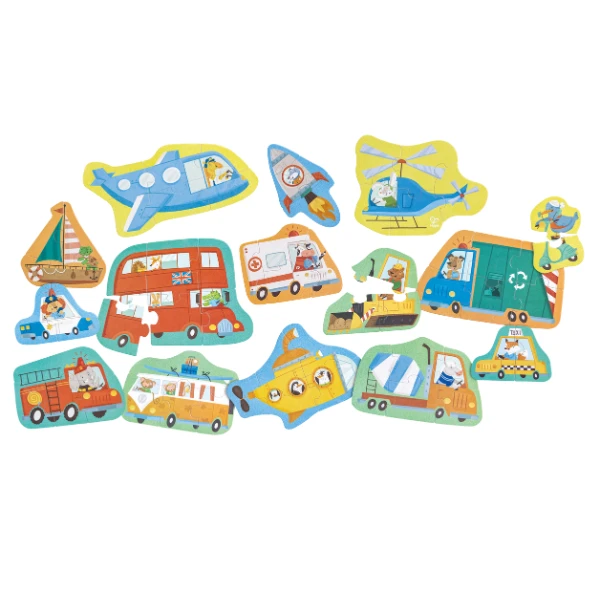 Set puzzle 15 în 1 "vehicule" 7