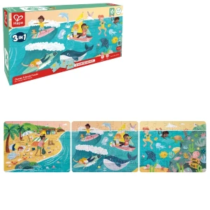 Set puzzle 3 în 1 "prietenii oceanului"