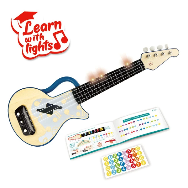 Chitara ukulele cu lumini, albastră 2