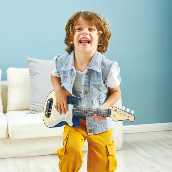 Chitara ukulele cu lumini, albastră 14