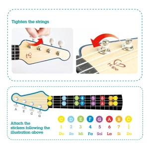 Chitara ukulele cu lumini, albastră Thumbnail 12