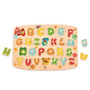 Puzzle din lemn cu buton „alfabet” Thumbnail 2