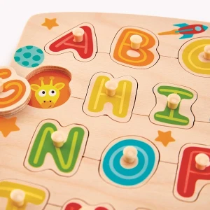 Puzzle din lemn cu buton „alfabet” Thumbnail 3