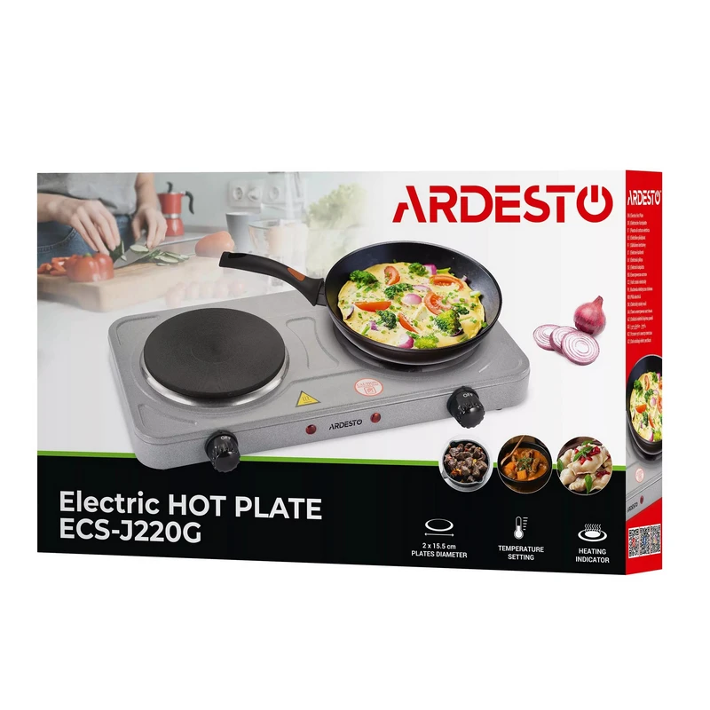 Электрическая настольная плита ardesto ecs-j220g, серый 4