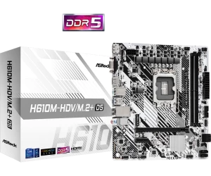 Placă de bază ASRock H610M-HDV/M.2+ D5, LGA1700, Intel H610, Micro-ATX