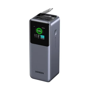 Ugreen power bank nexode flight approved 20000mah, 165w, с выдвижным кабелем usb-c, серый Thumbnail 1
