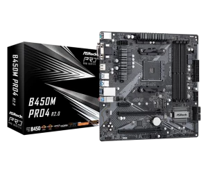 Placă de bază ASRock B450M PRO4 R2.0, AM4, AMD B450, Micro-ATX