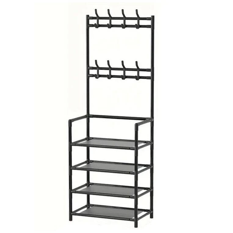 Металлическая вешалка для одежды с 4 полками, 60x26x172 см (rkj127b) 2