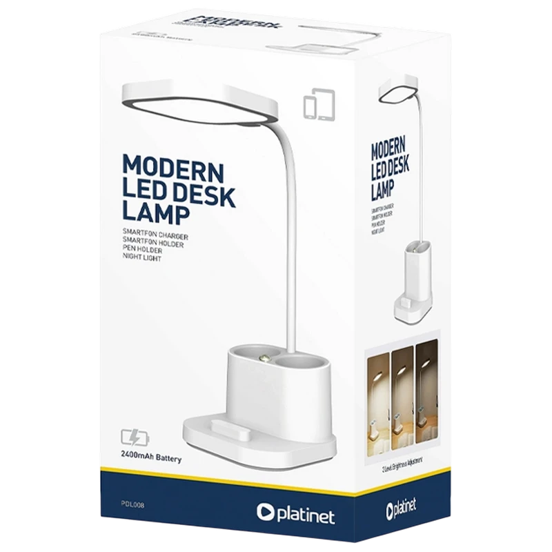 Lampa de birou platinet pen holder pdl008 , alb 4
