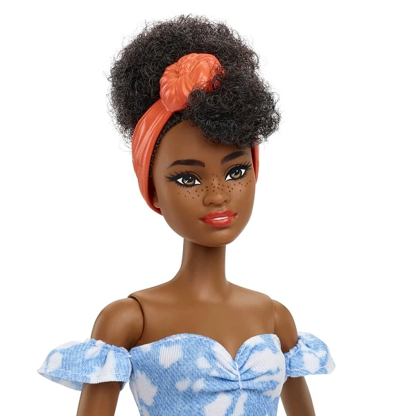 Păpușa barbie "fashionista" în rochie albastră 3