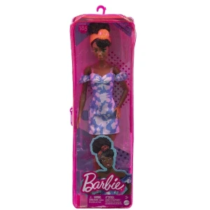 Păpușa barbie "fashionista" în rochie albastră