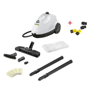 Aparat de curățat cu abur karcher kst 2 + set duze perii rotunde 2.863-264.0, alb