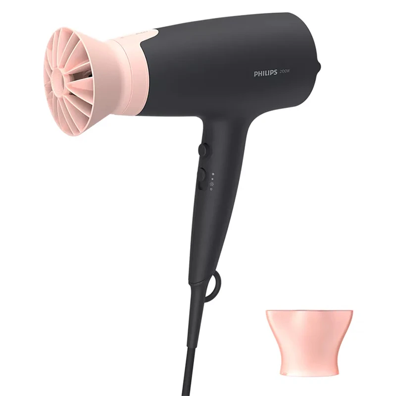 Uscător de păr philips bhd350/10, 2100 w, negru | roz 6