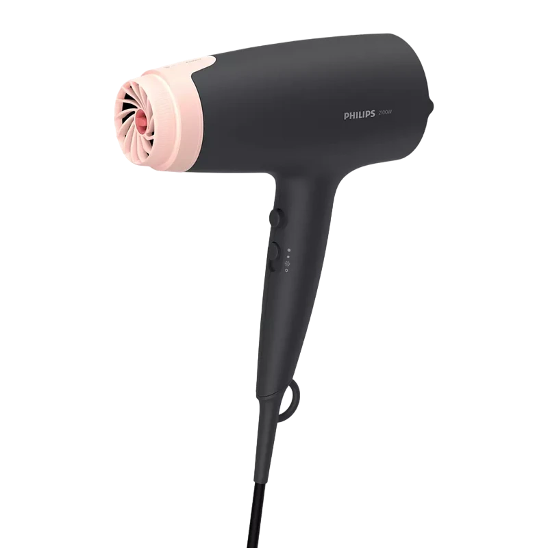 Uscător de păr philips bhd350/10, 2100 w, negru | roz 2