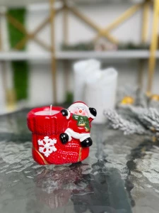 LUMANARE DECORATIVA DE CRACIUN CU MOS CRACIUN, 8*6.5*7cm (CP-24-176)