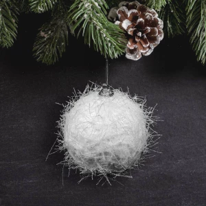 SET 6 GLOBURI DECORATIVE DE CRACIUN, EFECT ZĂPADĂ, 7CM (CP-24-254)
