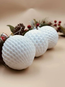 SET 3 GLOBURI DECORATIVE DE CRĂCIUN, 8CM (CP-24-264)