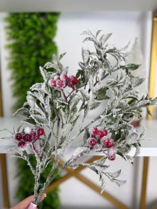 RAMURA DECORATIVA CU FRUCTE SI ZAPADA ARTIFICIALA, 65CM (CP-24-009)
