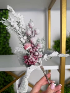 DECOR DE CRACIUN CU FRUCTE SI ZAPADA ARTIFICIALA 35CM (CP-24-013)