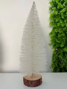 RADUT DECORATIV ALB CU SCLIPICI – 25 CM  (CP-24-052)