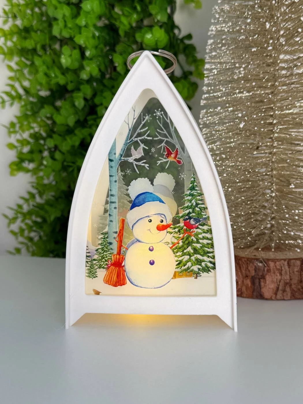 Декоративный фонарь со снеговиком и led-подсветкой 5.6*9.5*14cm (cp-24-099) 2