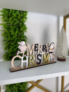 DECORATIUNE DIN LEMN DE CRACIUN „MERRY CHRISTMAS”,  30CM (CP-24-119)