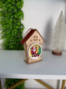 GLOB DECORATIV DIN LEMN CU MOS CRACIUN, 15.5CM  (CP-24-124)