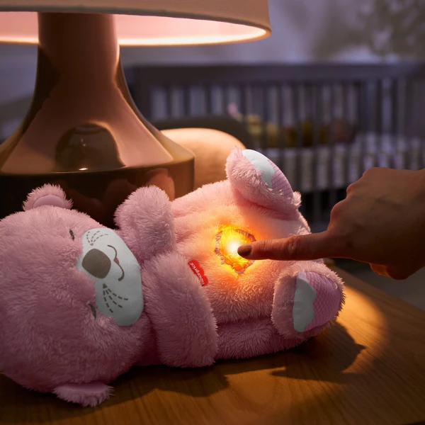 Jucărie de pluș „vidră” de la fisher-price, cu lumină și sunet, roz 5
