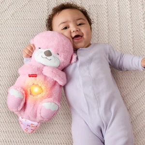 Jucărie de pluș „vidră” de la fisher-price, cu lumină și sunet, roz Thumbnail 3