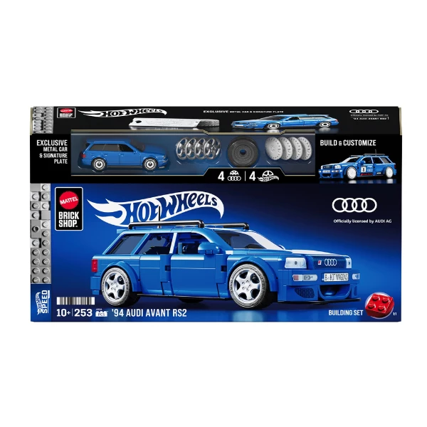 Set de construcție hot wheels – '94 audi avant rs2, scara 1:32 4