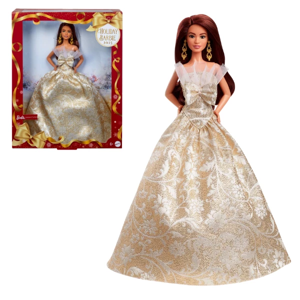Păpușa de colecție barbie holiday 2025, brunetă 2