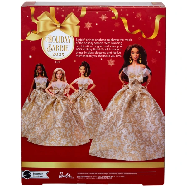 Păpușa de colecție barbie holiday 2025, brunetă 8
