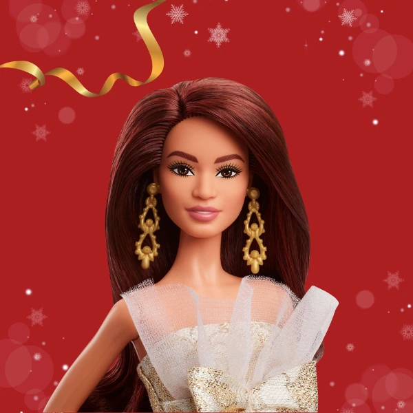 Păpușa de colecție barbie holiday 2025, brunetă 5