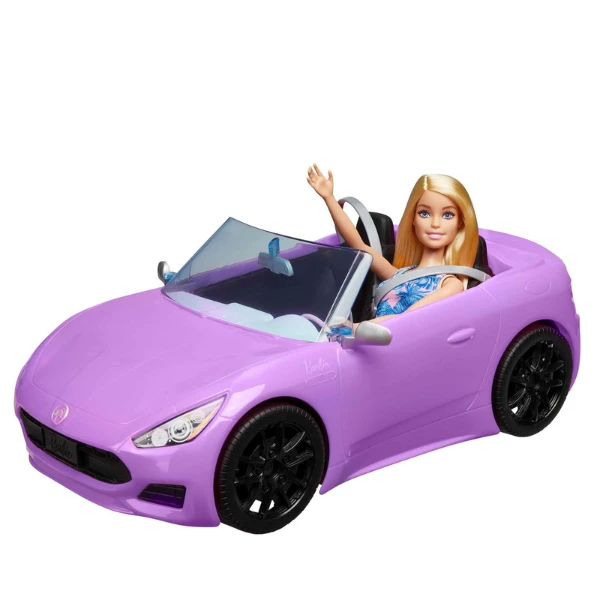 Păpușa barbie și mașina decapotabilă mov 4