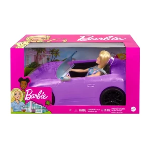 Păpușa barbie și mașina decapotabilă mov Thumbnail 3