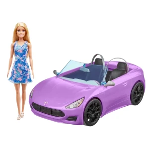 Păpușa barbie și mașina decapotabilă mov Thumbnail 2