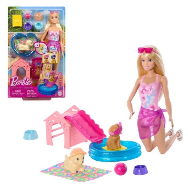Set de joacă barbie "petrecere la piscină cu cățeluși" 7