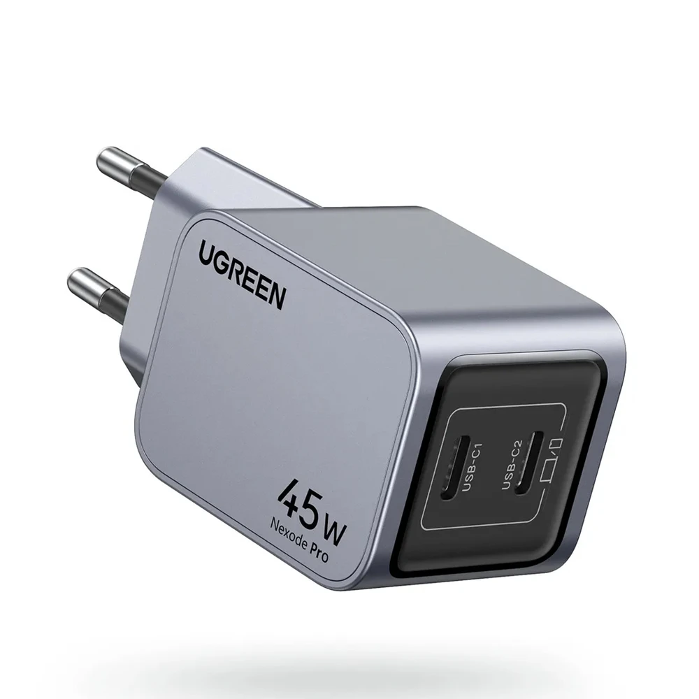 Зарядное устройство ugreen nexode gan usb-c+usb-c 45w pd x707, черное 3