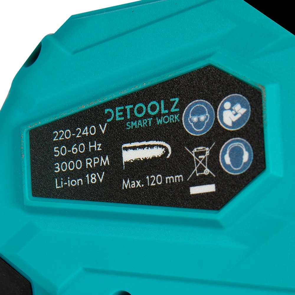 Fierastrau cu lant pe acumulator detoolz 110mm 18v 2ah 3