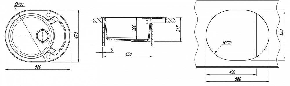 Berta 580 chiuveta dr. gans (gri) 4