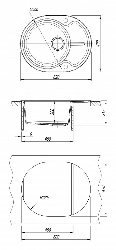 Berta 620 chiuveta dr. gans (gri) 4