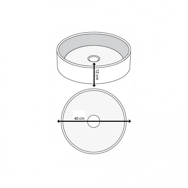 Lavoar din sticla securizata sandonna mira rotund (transparent-negru) 4
