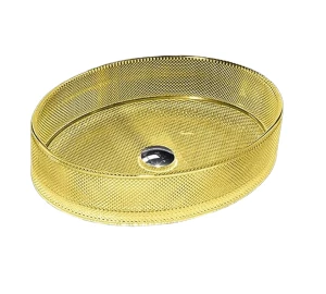 Раковина из закаленного стекла SanDonna Vela Oval (Золотистый)