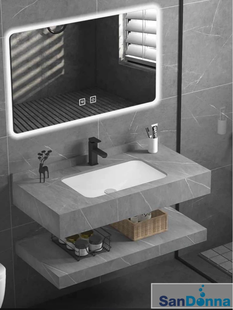 Set mobilier baie din piatra sinterizata 1009g (60cm) 2
