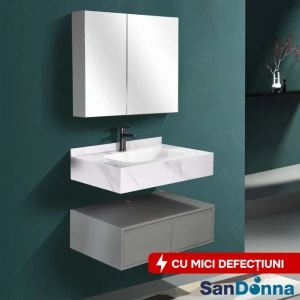 Комплект мебели для ванной комнаты из спеченного камня 1016g (80 см)